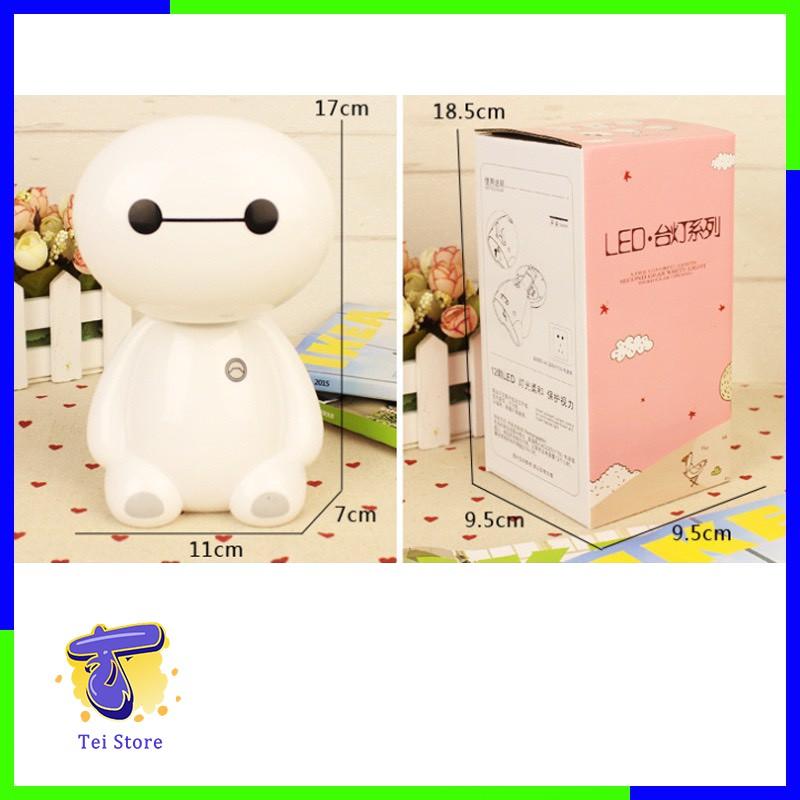 Đèn học để bàn tích điện cho bé, mô hình BAYMAX mini, chân sạc thông minh JT09