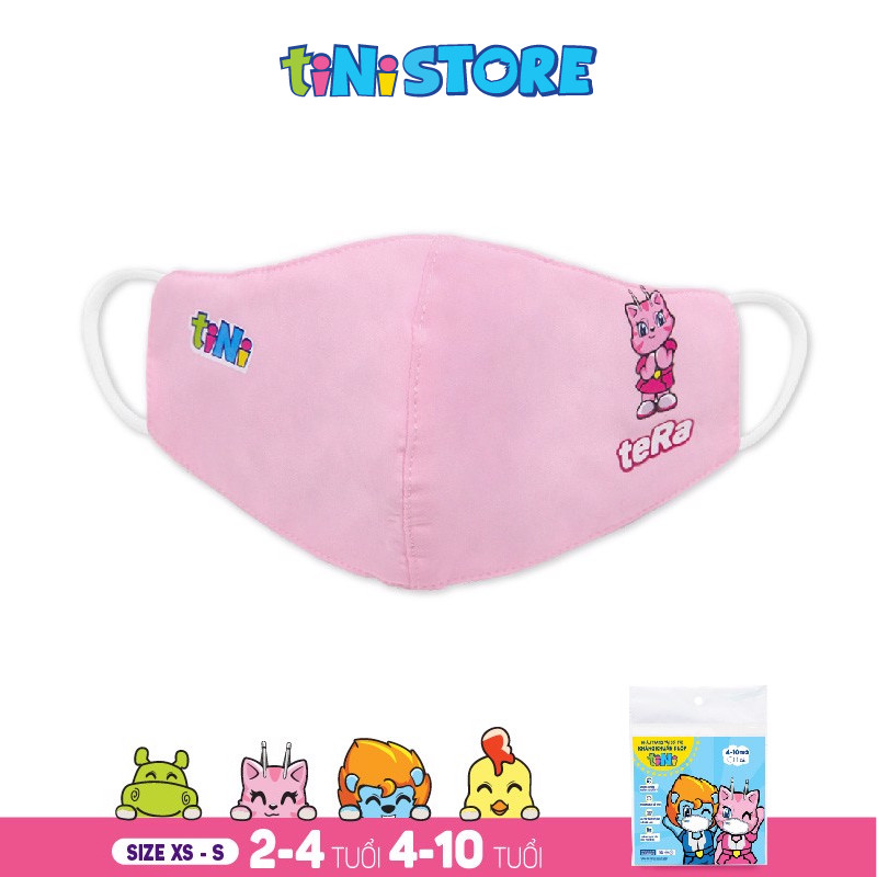 Khẩu trang vải sợi tre kháng khuẩn 3 lớp_size XS (2-4 tuổi)_Pack 1_màu Loli Pink