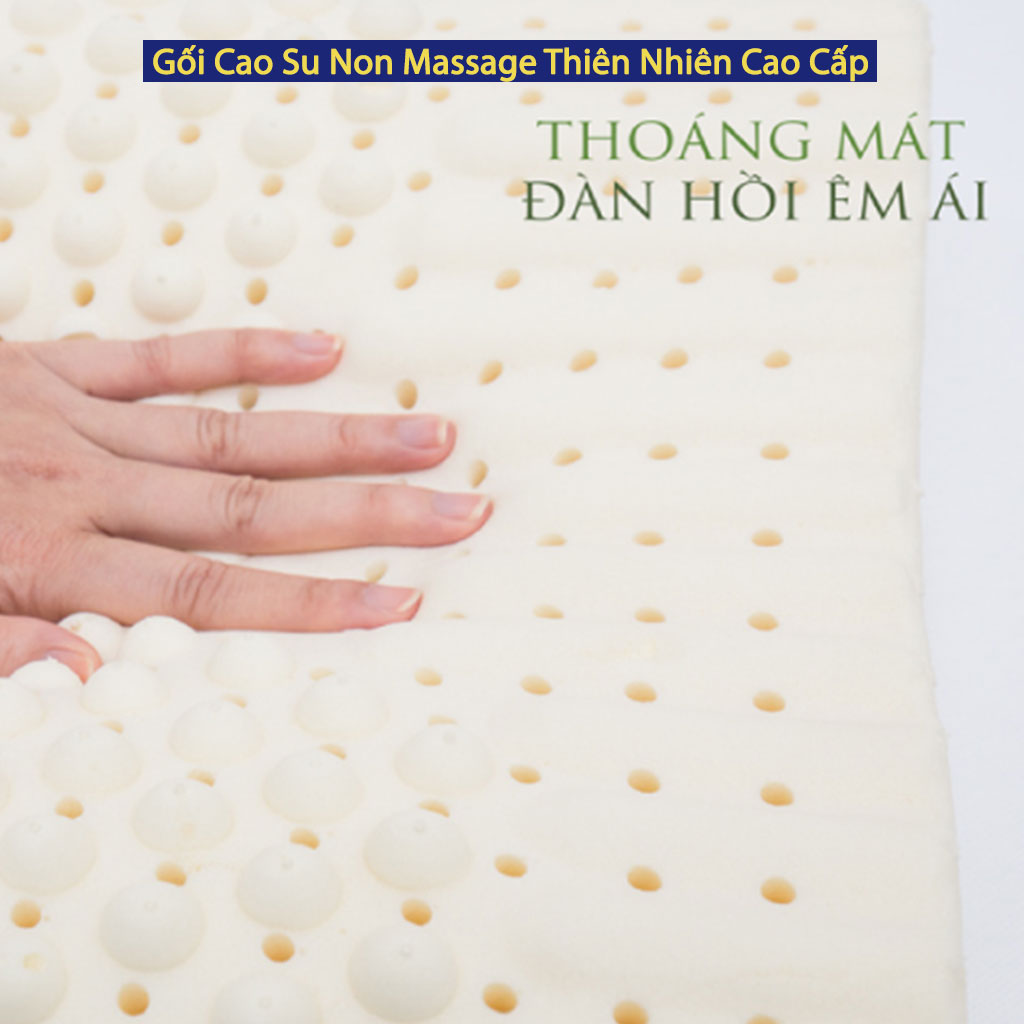 Gối Cao Su Non Thiên Nhiên Lượn Sóng Chống Đau Cổ Vai Gáy 100% Tự Nhiên