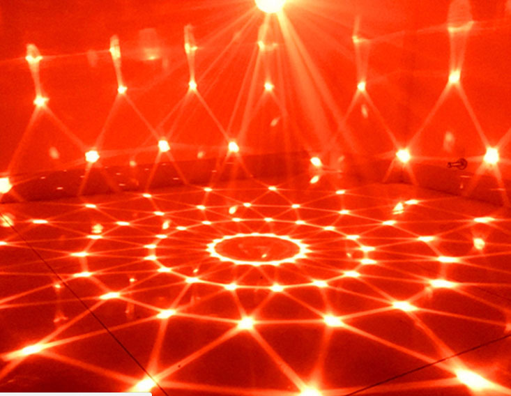 Đèn Led xoay cảm ứng theo nhạc . Đèn LED vũ trường cảm ứng nhạc dùng trang trí trong quán karaoke, bar, sân khấu, các buổi tiệc...