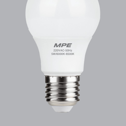 Bộ 3 Bóng Đèn LED Bulb MPE 5W 6000-6500K E27 Ø55 - Ánh sáng trắng