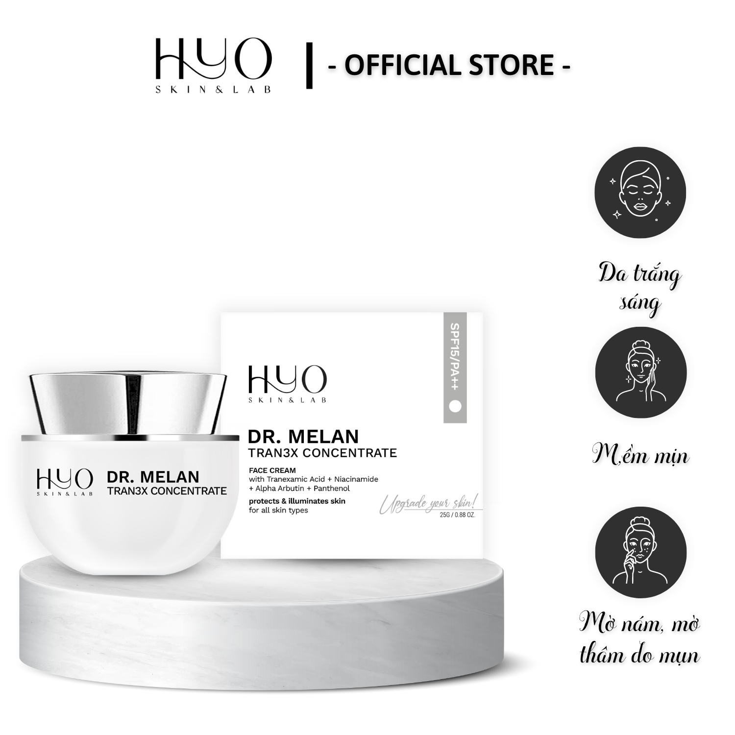 Kem dưỡng làm trắng da và làm mờ nám dùng cho ban ngày HYO DR.MELAN 35g - Hàn Quốc