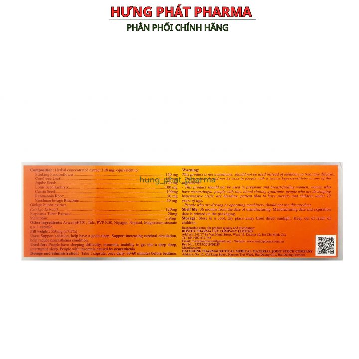 Viên uống Giấc Ngủ Vàng HD giúp ngủ ngon giảm căng thẳng - Hộp 30 viên
