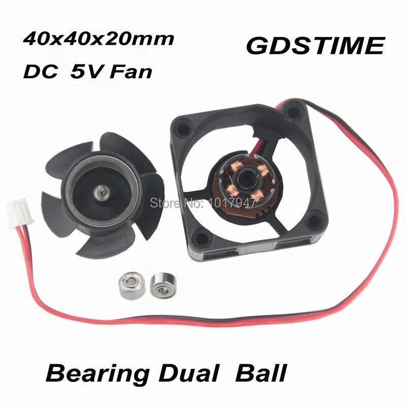 1 Quạt Tản Nhiệt Không Chổi Than 4020b 2pin 5v Xh2.54 4cm 40mm 40x40 X 20mm