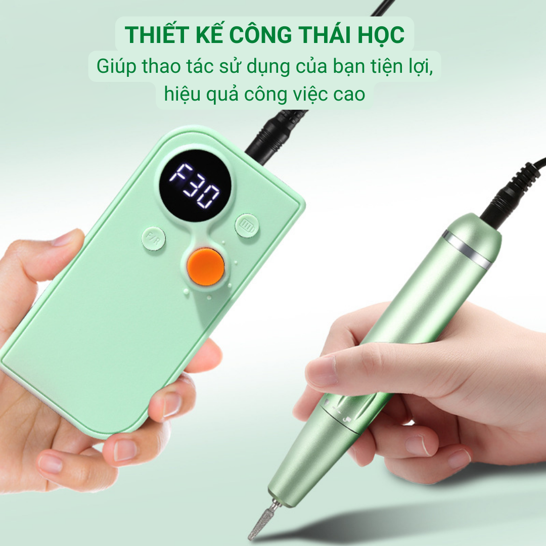 Máy Mài Móng UV101, Máy Mài Nail Mài Bột Tích Điện Cầm Tay Cao Cấp-Tặng Kèm Bộ Đầu Mài