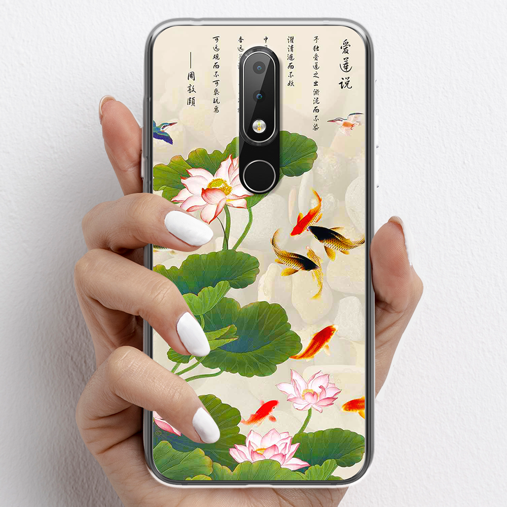Ốp lưng cho Nokia 5.1 Plus, Nokia 6.1 Plus nhựa TPU mẫu Hoa sen cá