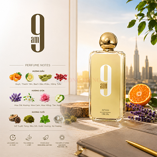 Nước hoa Afnan 9 AM EDP (100ml) - Hàng chính hãng
