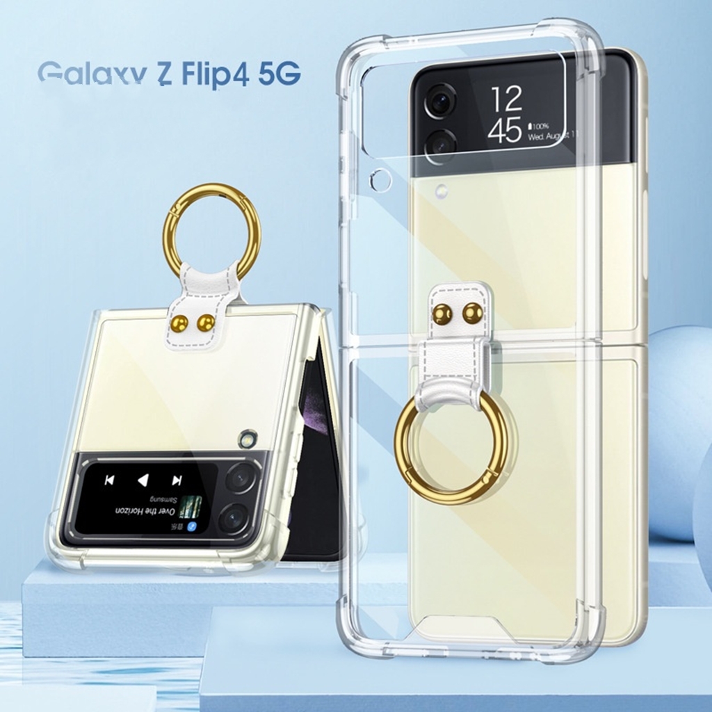 Ốp lưng cho samsung Zflip4 - Z flip4 - Z Flip 4 5G nhiều màu có Ring đeo giữa