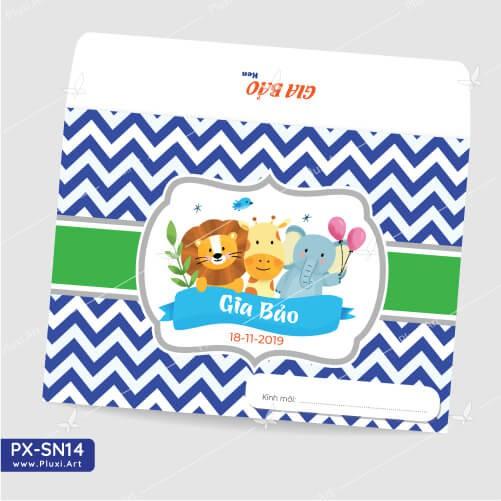 Thiệp thôi nôi – sinh nhật theo yêu cầu Pluxi