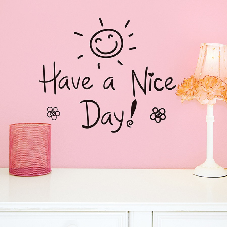 Decal dán tường chữ Have a nice day chữ lớn kiểu mới trang trí quán coffe trà sữa