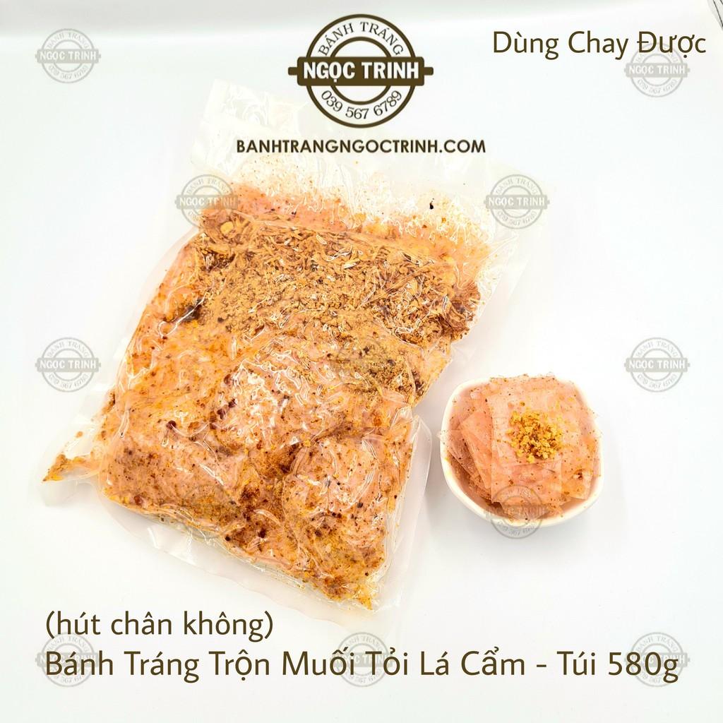 (Túi 580) Bánh tráng trộn muối tỏi lá cẩm siêu ngon bánh tráng Ngọc Trinh