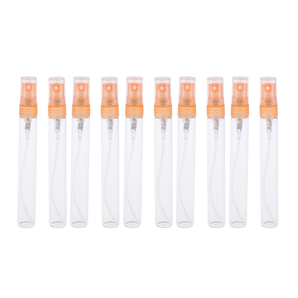 10x Empty 5/10mL Refillable Perfume Bottle Pump Spray Tube Glass Vials 5 ML