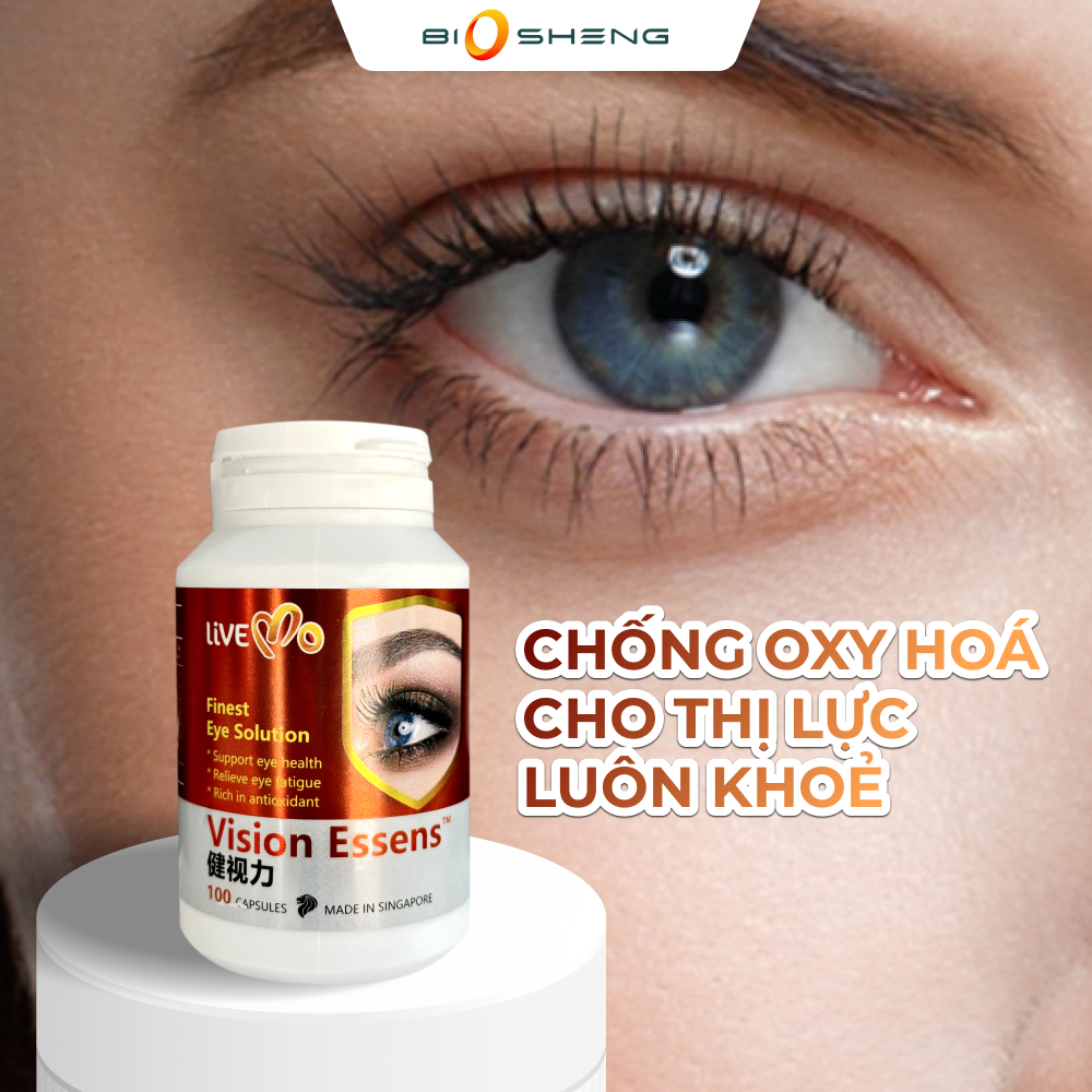Viên Uống Hỗ Trợ Sức Khỏe Cho Mắt Livemo Vision Essen , Giảm Mỏi Mắt, Giàu Chất Chống Oxi Hóa - Biosheng Phân Phối Chính Hãng