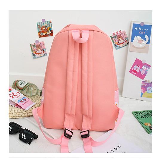 Set balo thời trang, balo ULZZANG hoa cúc 3 món - BL211, vải chống thấm nước