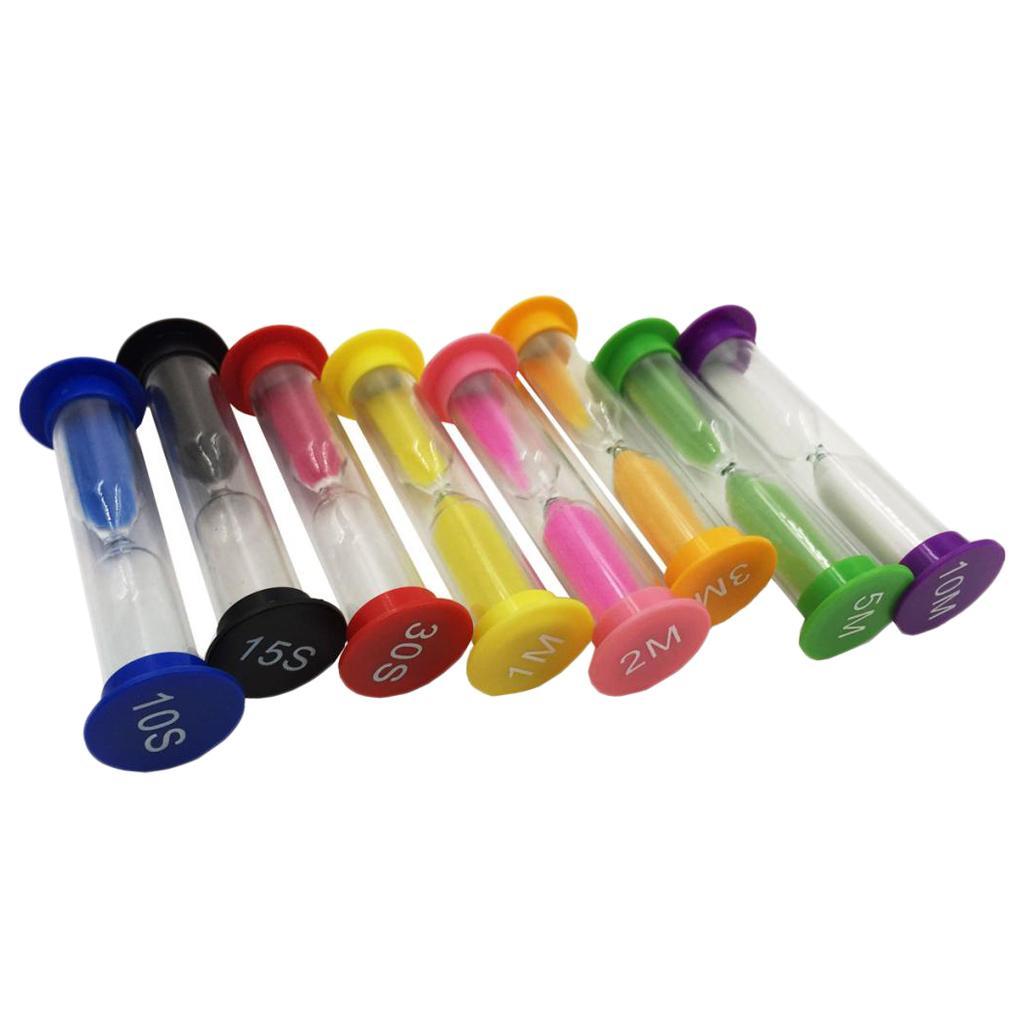 2x10/15/30 Seconds & 1+2+3+5+10 Minutes Plastic Sandglass Hourglass Timer Set