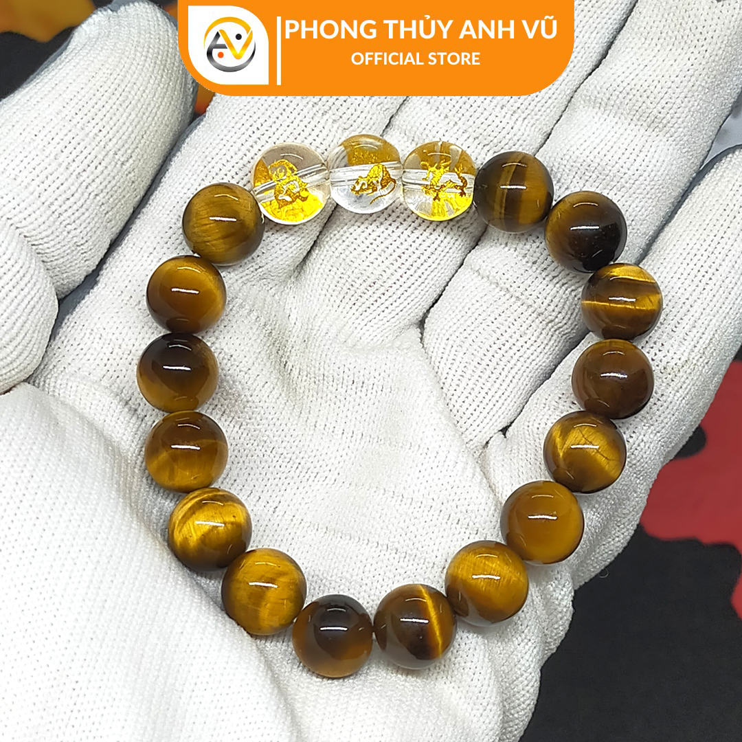 Vòng tay con giáp tam hợp thân tý thìn đã khai quang - chất liệu mắt hổ tự nhiên - size 8 10 12ly - may mắn tài lộc - Vòng Tam Hợp Anh Vũ