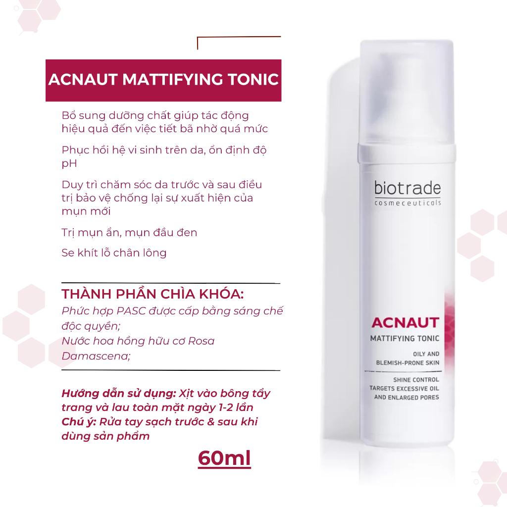 Nước Hoa Hồng Cho Da Đầu Biotrade Acnaut Mattifying Tonic 60ml