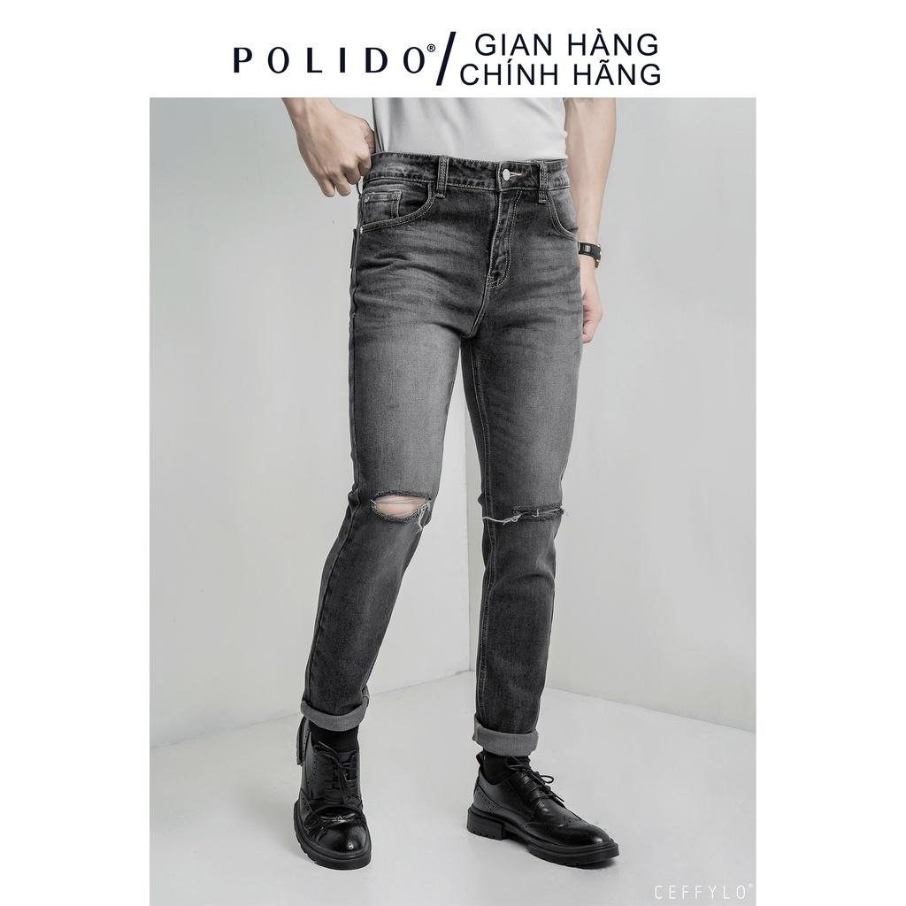 Quần Jeans Nam Rách Gối Ceffylo Chất Liệu Dày Dặn, Co Giãn Cực Mạnh, Giữ Form Tuyệt Đối