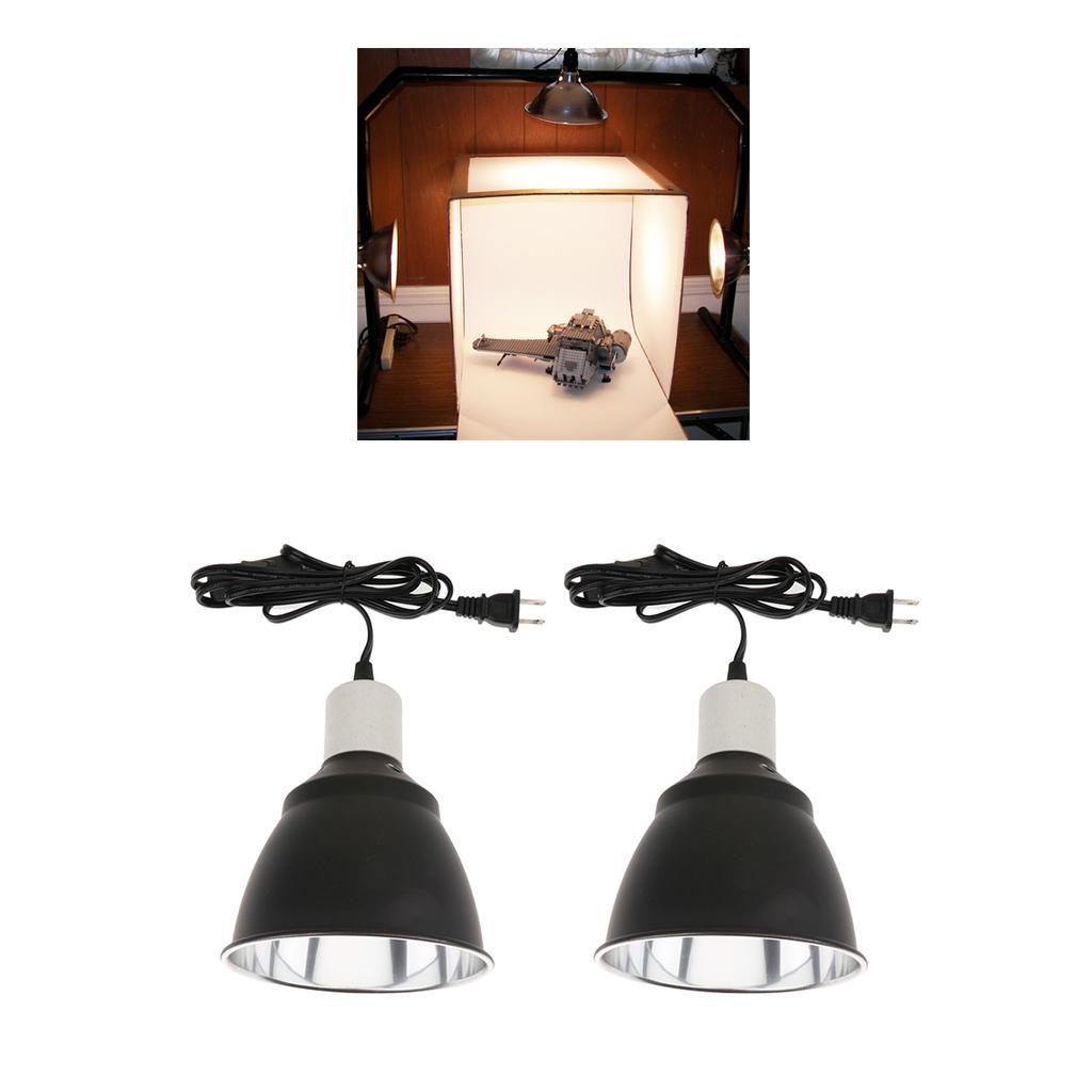 2pc Reptile Ceramic Heat UVA UVB Lamp Holder Fixture E27 Screw US Plug