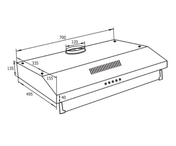 Máy Hút Mùi Cổ Điển Canaval CA-8700S Điều Khiển Nút Cơ, 3 Tốc Độ Điều Khiển (Kích Thước 700mm) - Hàng Chính Hãng