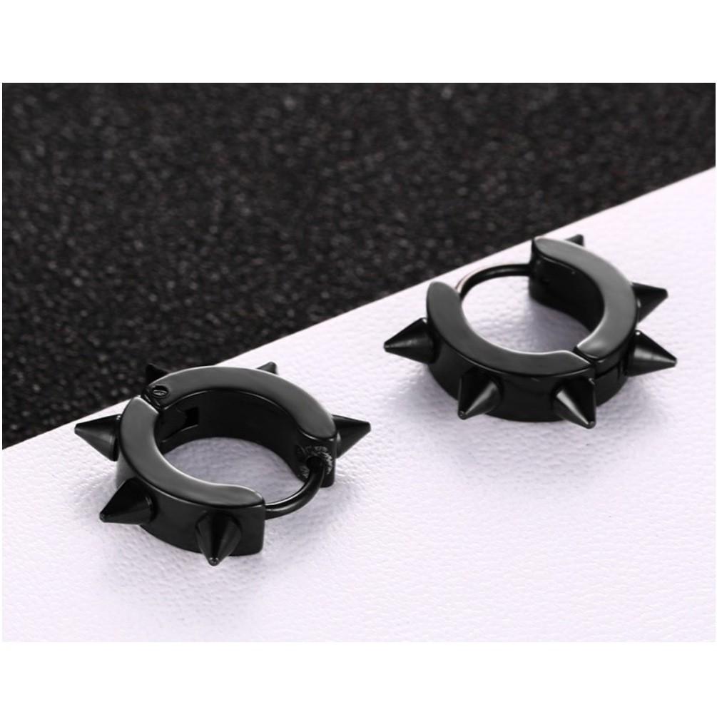 KHUYÊN TAI NAM TRÒN GAI INOX ĐỘC CÁ TÍNH