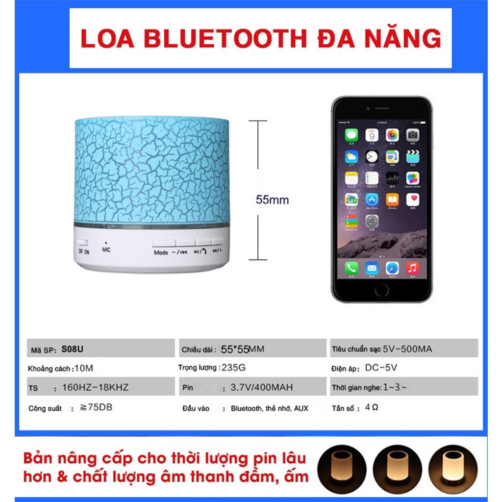 Loa bluetooth mini không dây nghe nhạc, cắm usb thẻ nhớ đa năng có đèn led