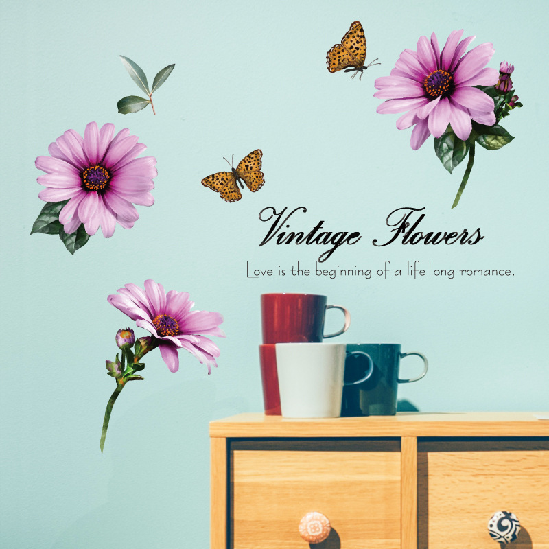 Decal dán tường Vintage Flowers SK9231