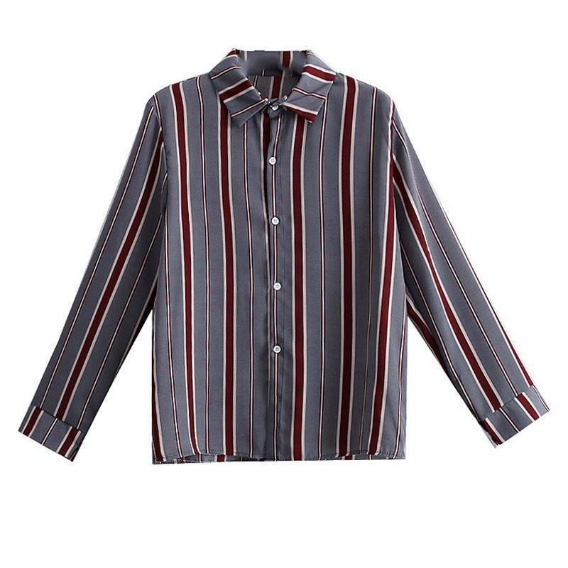 Áo sơ mi kẻ sọc dáng rộng vintage