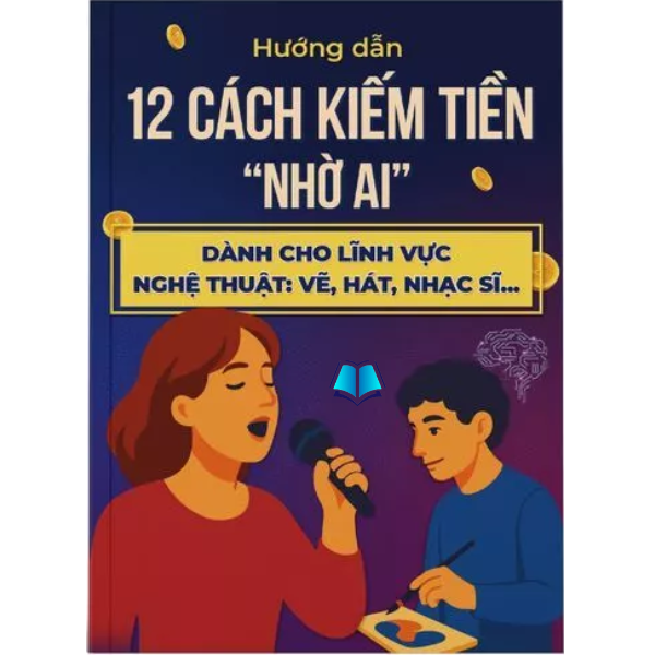Sách - Hướng dẫn 12 cách kiếm tiền nhờ AI dành cho lĩnh vực nghệ thuật: vẽ, hát, nghệ sĩ ...