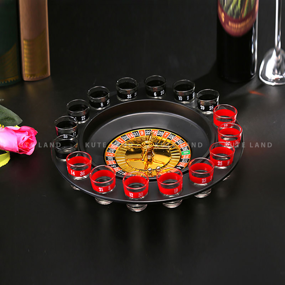 Đồ chơi ăn nhậu Drinking Roulette vòng quay uống rượu bia 16 ly Drinking Game