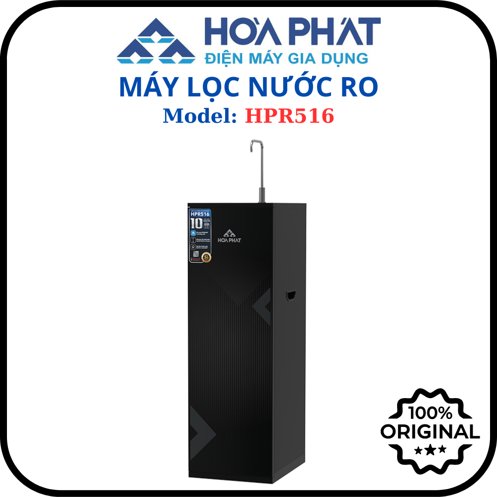 Máy lọc nước RO tủ đứng Hòa Phát HPR516 - Hệ thống 10 lõi - Hàng chính hãng - Bảo hành 3 năm