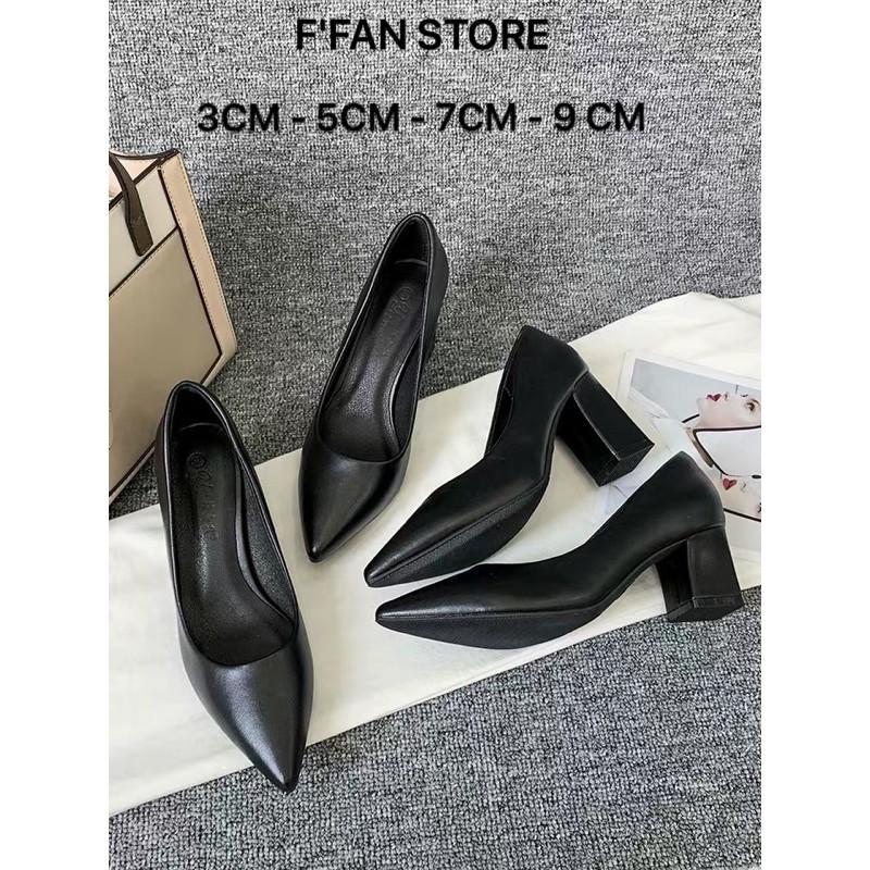 Giày Cao Gót Gót Vuông Cao Cấp Công Sở Văn Phòng Nữ FFAN STORE