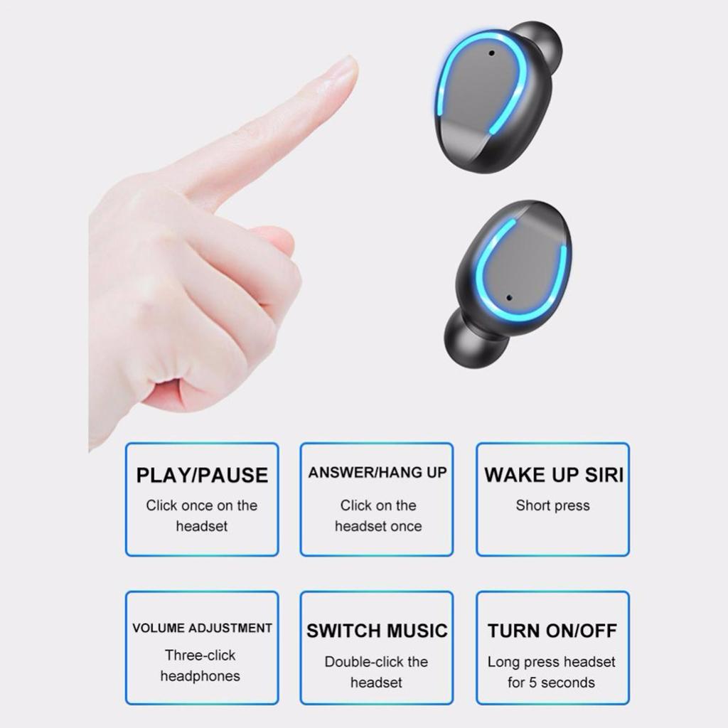 Tai Nghe Không Dây Bluetooth Tai Nghe TWS Stereo HD Tai Nghe Mini