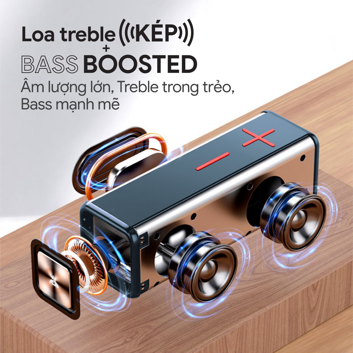 Loa Bluetooth OVLENG V13 - Loa Kép, Sạc Type C, Bluetooth 5.0, Pin 2000mah - Hàng Chính Hãng