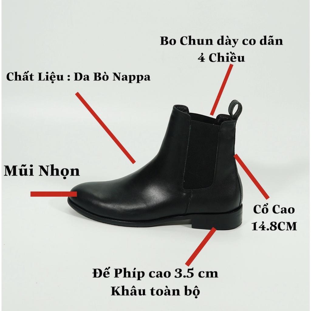 Chelsea Boots Classic - Đế Phíp Da Bò,giày da Nappa nguyên tấm (  BẢO HÀNH 12 THÁNG  )