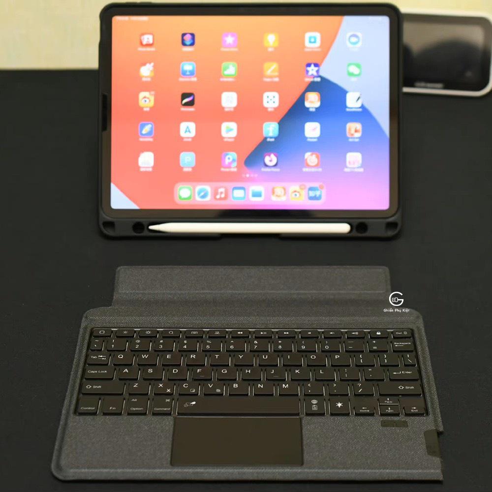 Bao Da Wiwu Kiêm Bàn Phím 2IN1 Tách Rời Hỗ Trợ Trackpad Và Có Đèn LED Dành Cho iPad - Hàng Chính Hãng
