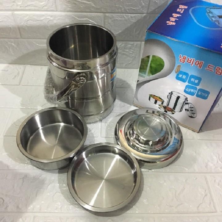 CÀ MÊN 3 NGĂN 1,3L INOX CAO CẤP - CẶP LỒNG 3 NGĂN INOX