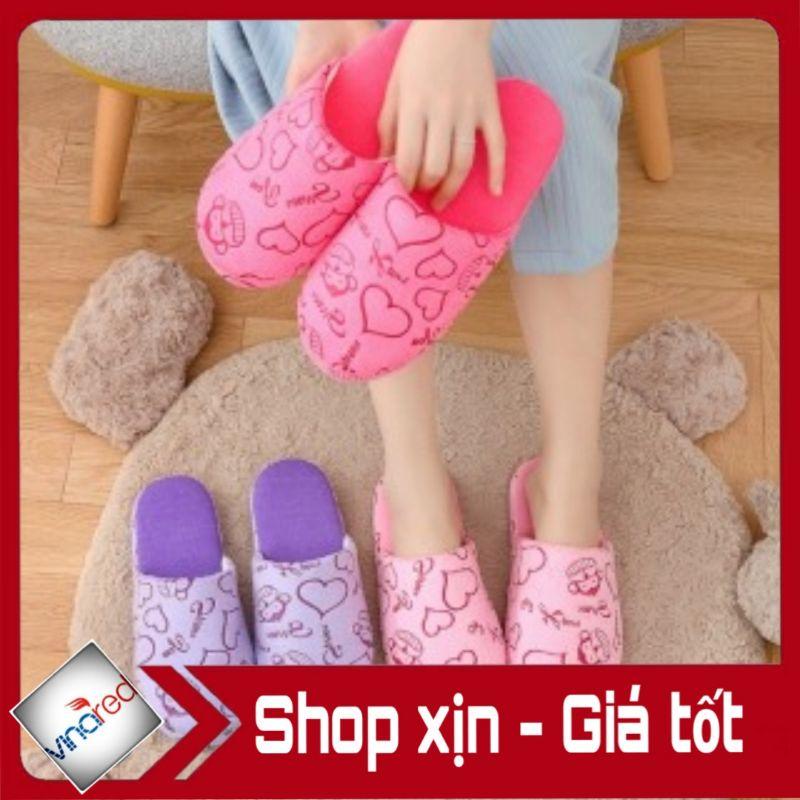 Dép bông đi trong nhà hình khỉ trái tim