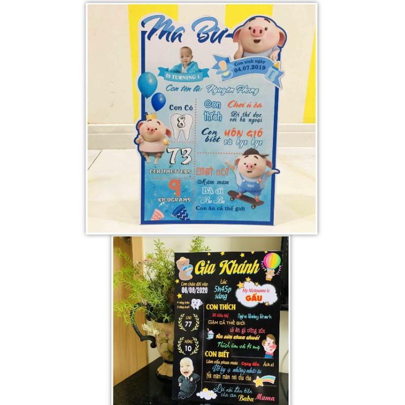 BẢNG ẢNH 12 THÁNG, BẢNG THÔNG TIN BÉ SINH NHẬT
