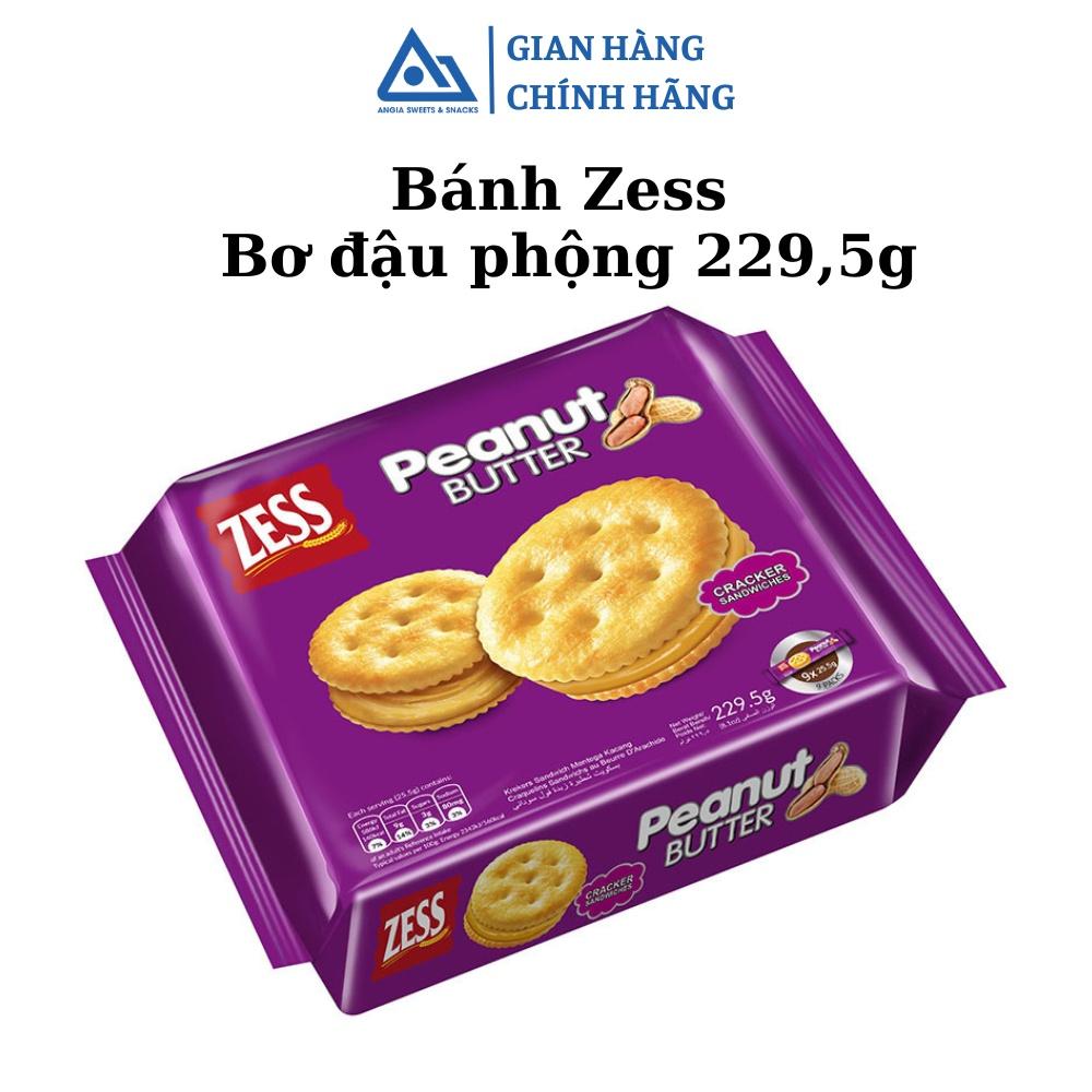 Bánh quy kem giòn kẹp kem bơ đậu phộng (bơ lạc) ZESS ăn vặt 229,5g An Gia Sweets &amp; Snacks