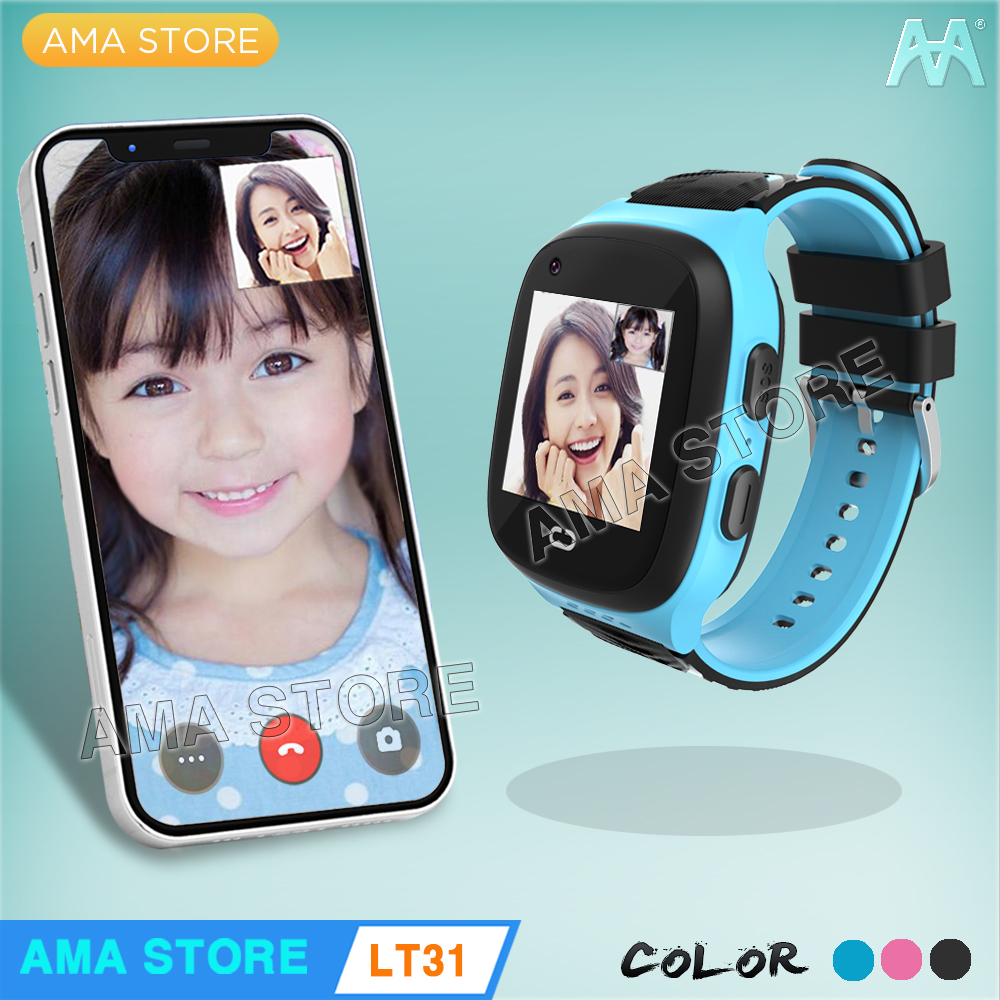 Đồng hồ Trẻ em Thông minh Lắp sim Gọi Video call Chống nước Định vị GPS Wifi AMA Watch LT31 Hàng nhập khẩu