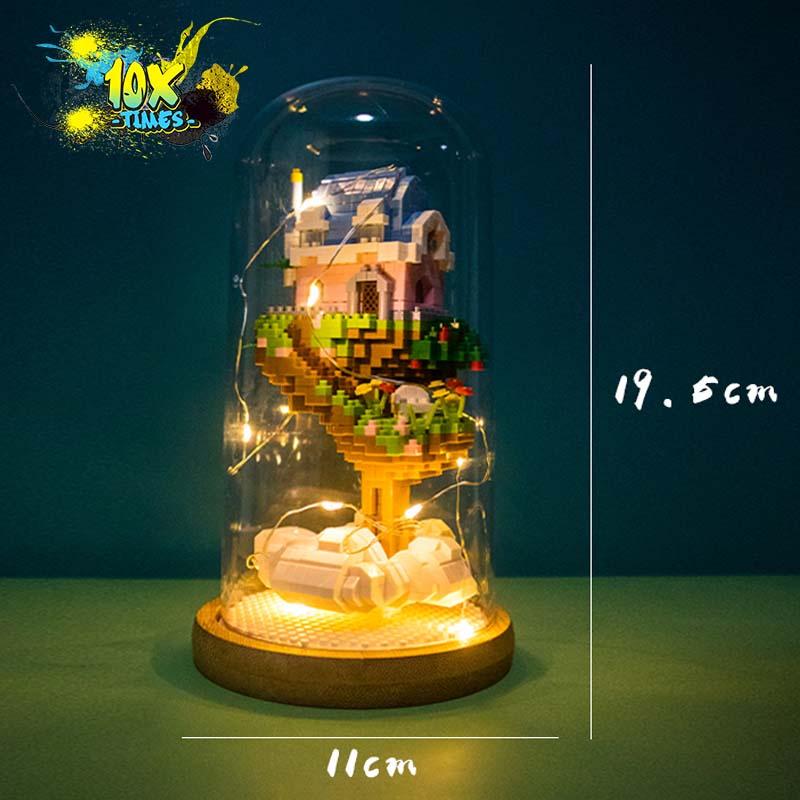 Đồ chơi lego 3D thuyền sunny one piece cung điện cổ tích, quà tặng bạn gái bạn trai, sinh nhật (lồng kính, đèn led