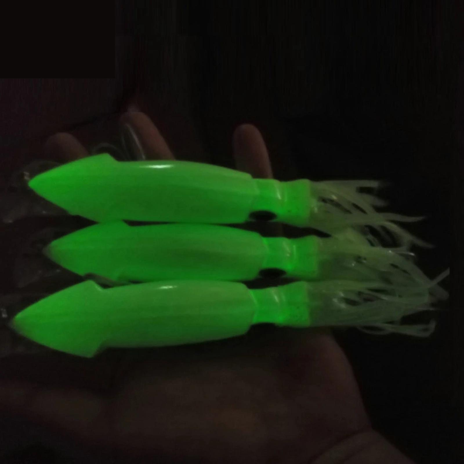 Lifelike Luminous Squid Skirt Bait Trolling 22cm Swimming Lure Octopus Fishing Lures Glow for Dolphin Marlin Trout Bass Saltwater Freshwater