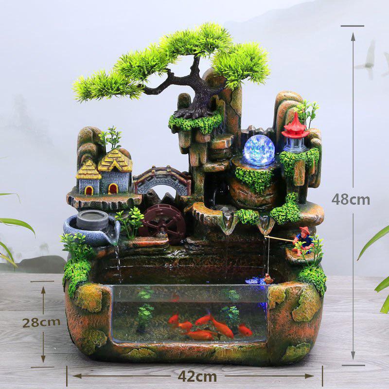 Thác nước phong thuỷ - Bể Cả size lớn (bao gồm led và tạo khói máy bơm)