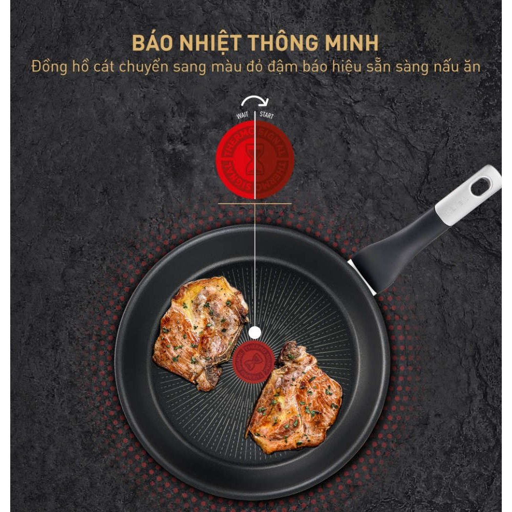 Chảo Rán Chống Dính Cao Cấp Tefal Unlimited, Size 20/22/26cm, Đế Cực Dày, Lớp Chống Dính Vượt Trội, Lớp Phủ Titanium Anti-Scratch, Công Nghệ THERMO-SIGNAL, Dùng Cho Mọi Loại Bếp