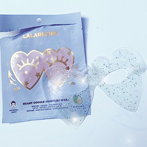 Combo 10 Mặt Nạ Thạch Dưỡng Ẩm &amp; Căng Bóng Da Vùng Mắt, Gò Má LALARECIPE Heart Goggle Moisture Mask 7g + Tặng Kèm 1 Băng Đô Tai Mèo (Màu Ngẫu Nhiên)