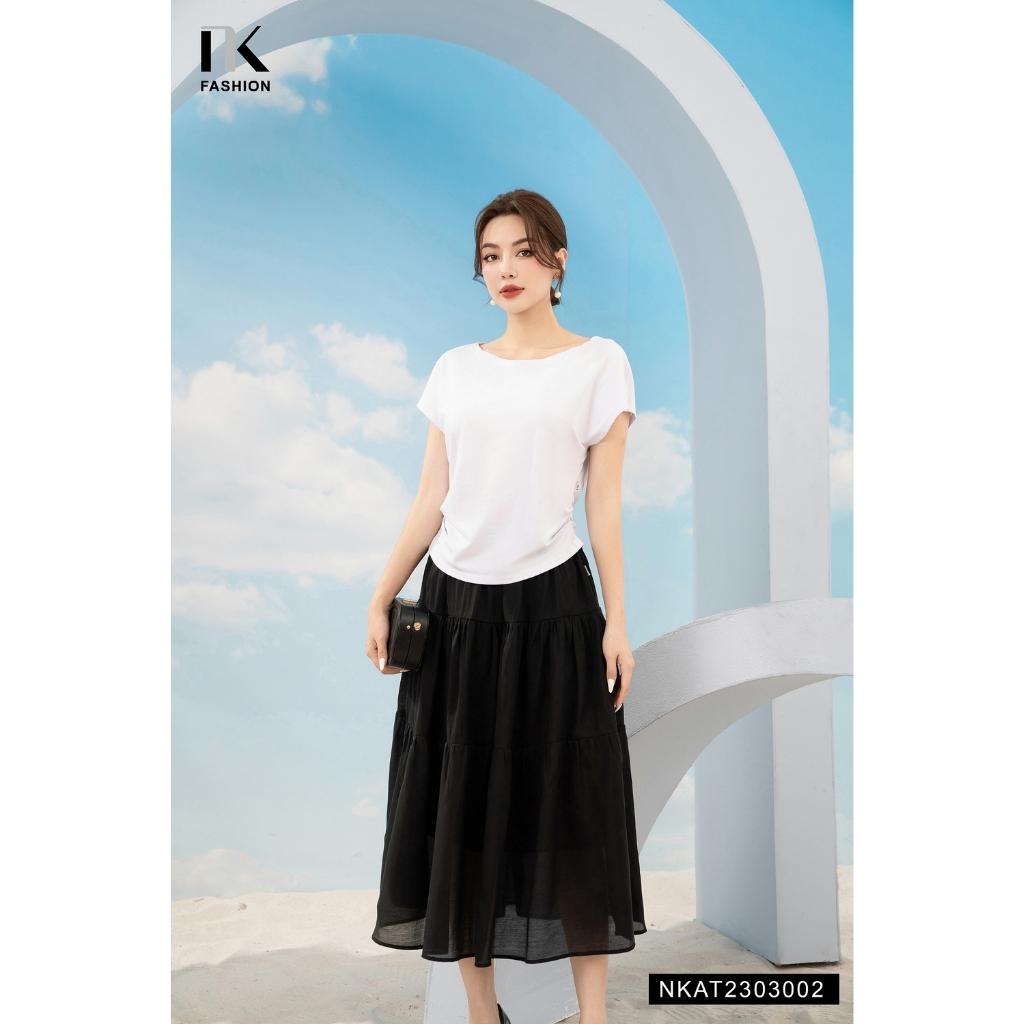 Áo Cổ Thuyền Xếp Gấu NK FASHION Thiết Kế Basic Chất Vải Nhập Hàn Cao Cấp Thoáng Mát Không Nhăn NKAT2303002