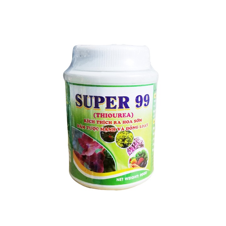 Phân bón vi lượng super 99 thioure kích ra hoa sớm, đâm tượt đồng loạt dùng cho hoa lan cây kiểng hũ 100gr