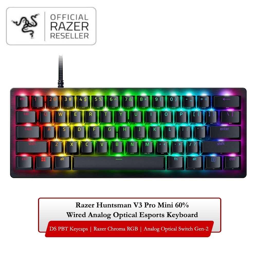 Bàn phím cơ Razer Huntsman V3 Pro Mini (60% Analog Optical) - Hàng chính hãng