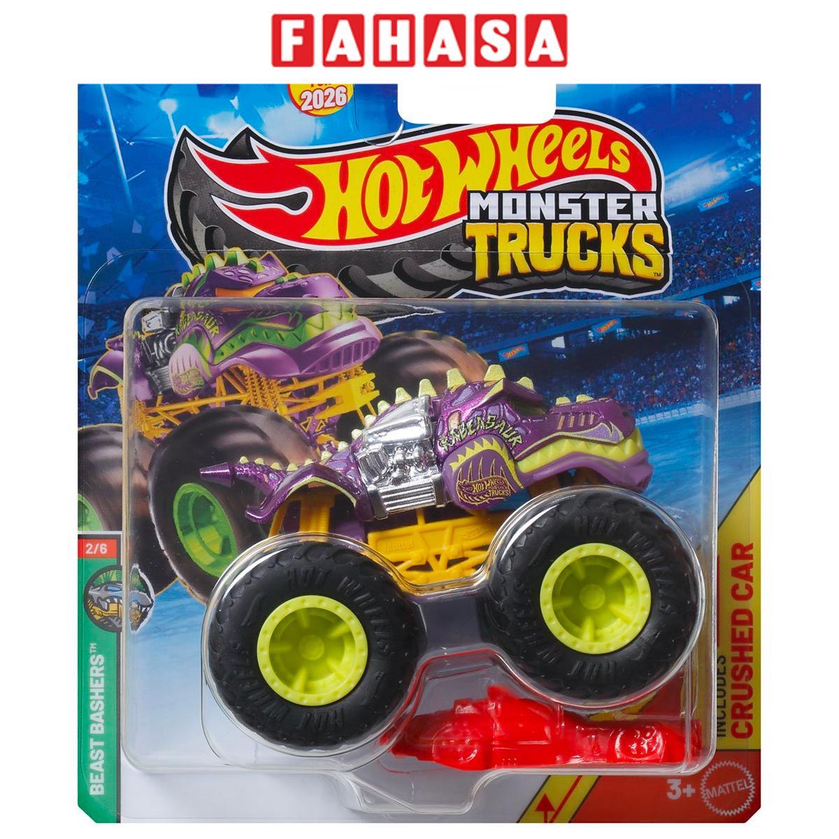 Đồ Chơi Mô Hình Siêu Xe Tải Quái Vật Monster Trucks - Hot Wheels FYJ44 - Beast Bashers